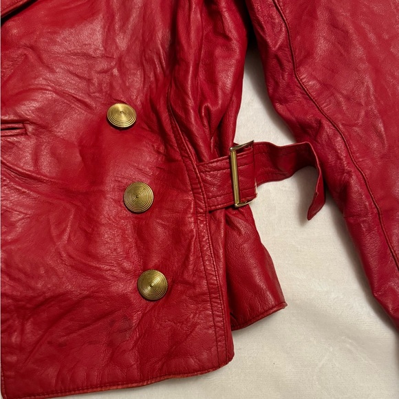 Danier Red Leather Jacket - Picture 4 of 8